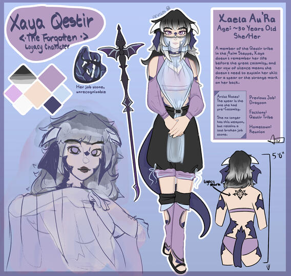 Xaya Qestir from FF:XIV Reference Sheet